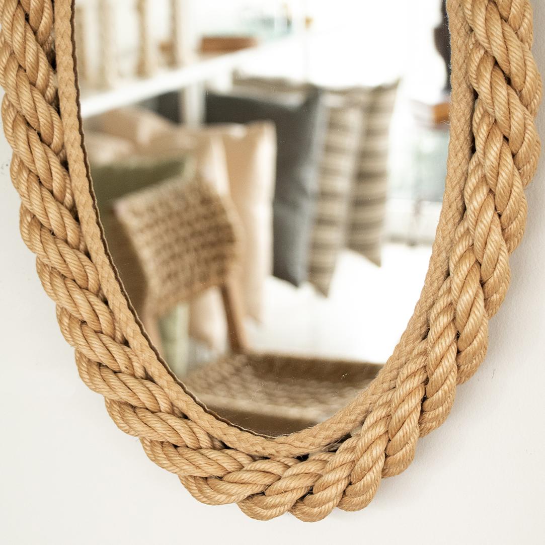 French Rope Oval Mirror by Audoux-Minet 2