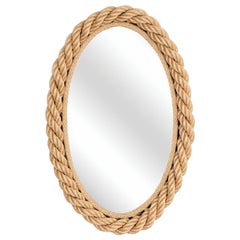 French Rope Oval Mirror by Audoux-Minet