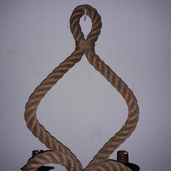 French Rope Sconce by Adrien Audoux and Frida Minet, circa 1950
