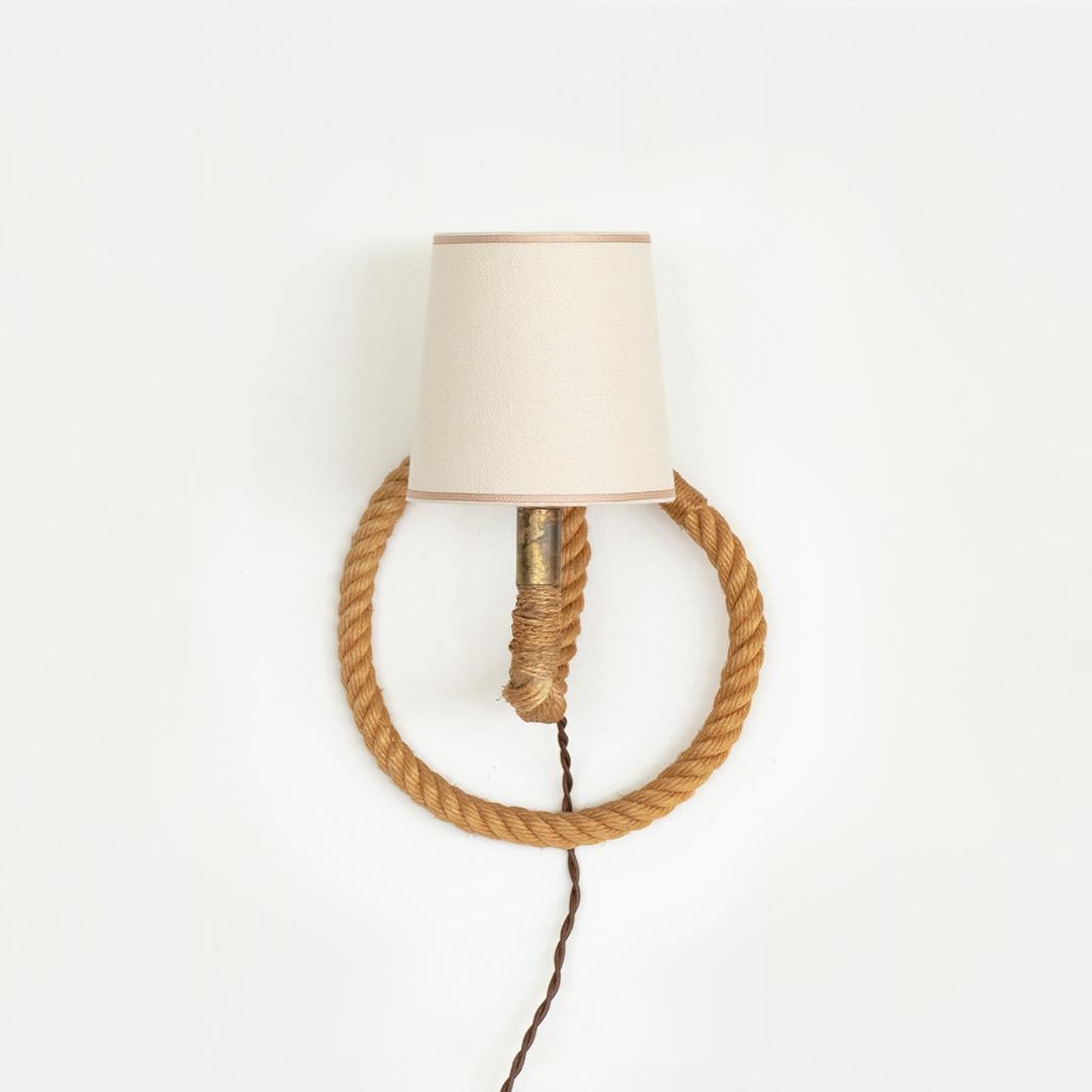 Mid-Century Modern French Rope Sconce by Audoux Minet