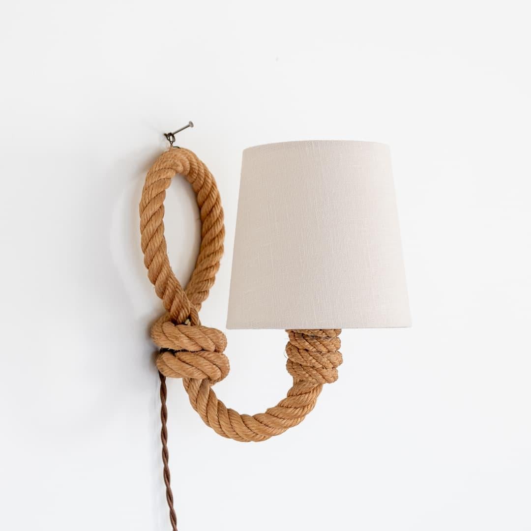French Rope Sconce by Audoux Minet In Good Condition For Sale In Los Angeles, CA