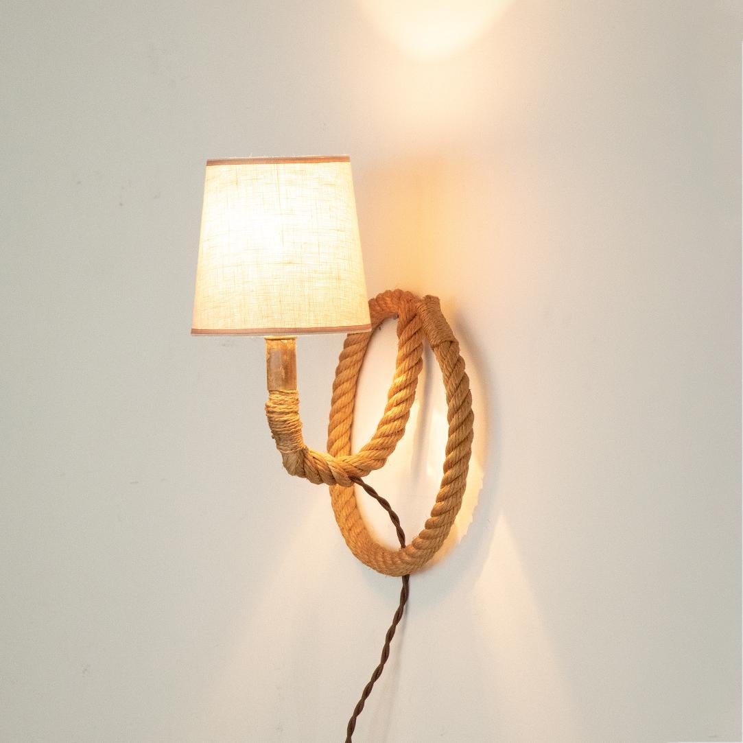 Mid-20th Century French Rope Sconce by Audoux Minet