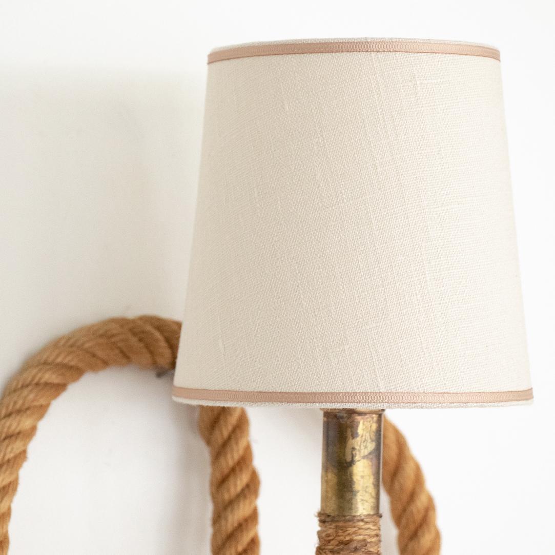 Brass French Rope Sconce by Audoux Minet