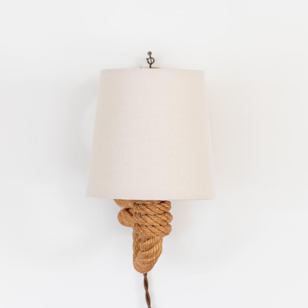 Linen French Rope Sconce by Audoux Minet For Sale