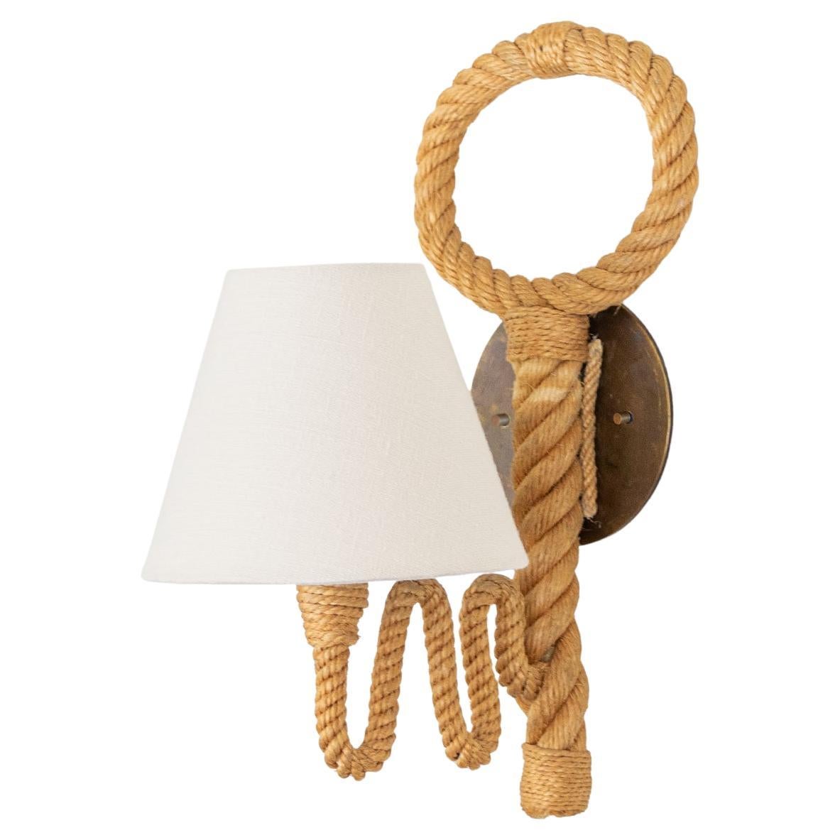 French Rope Sconce by Audoux Minet For Sale