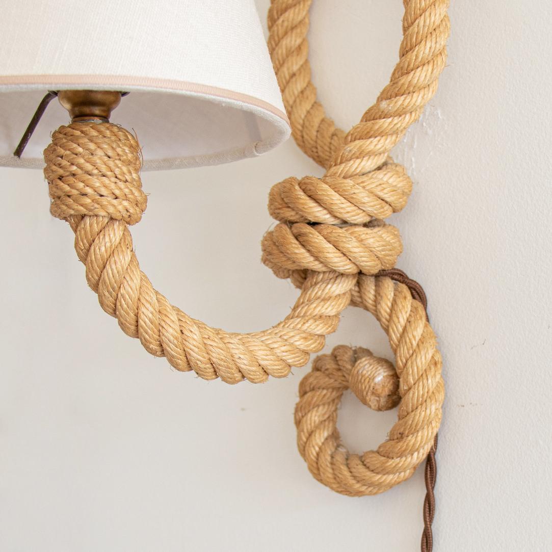 French Rope Sconces by Audoux Minet In Good Condition In Los Angeles, CA
