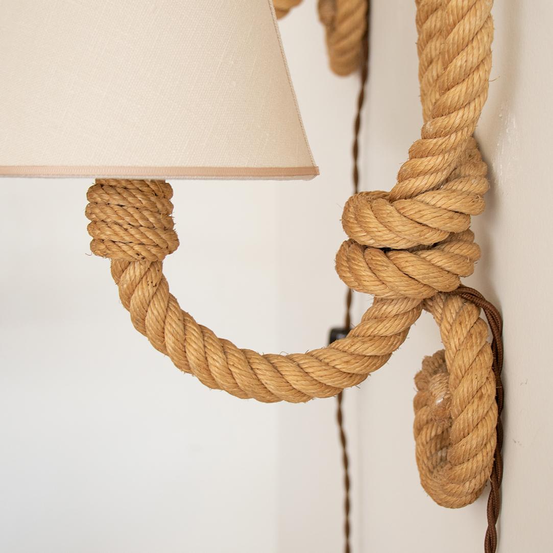 Mid-20th Century French Rope Sconces by Audoux Minet