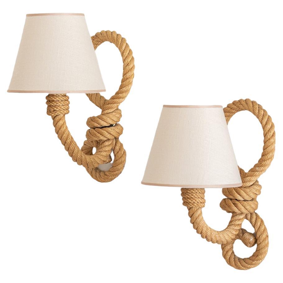 French Rope Sconces by Audoux Minet