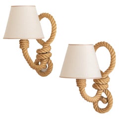 French Rope Sconces by Audoux Minet