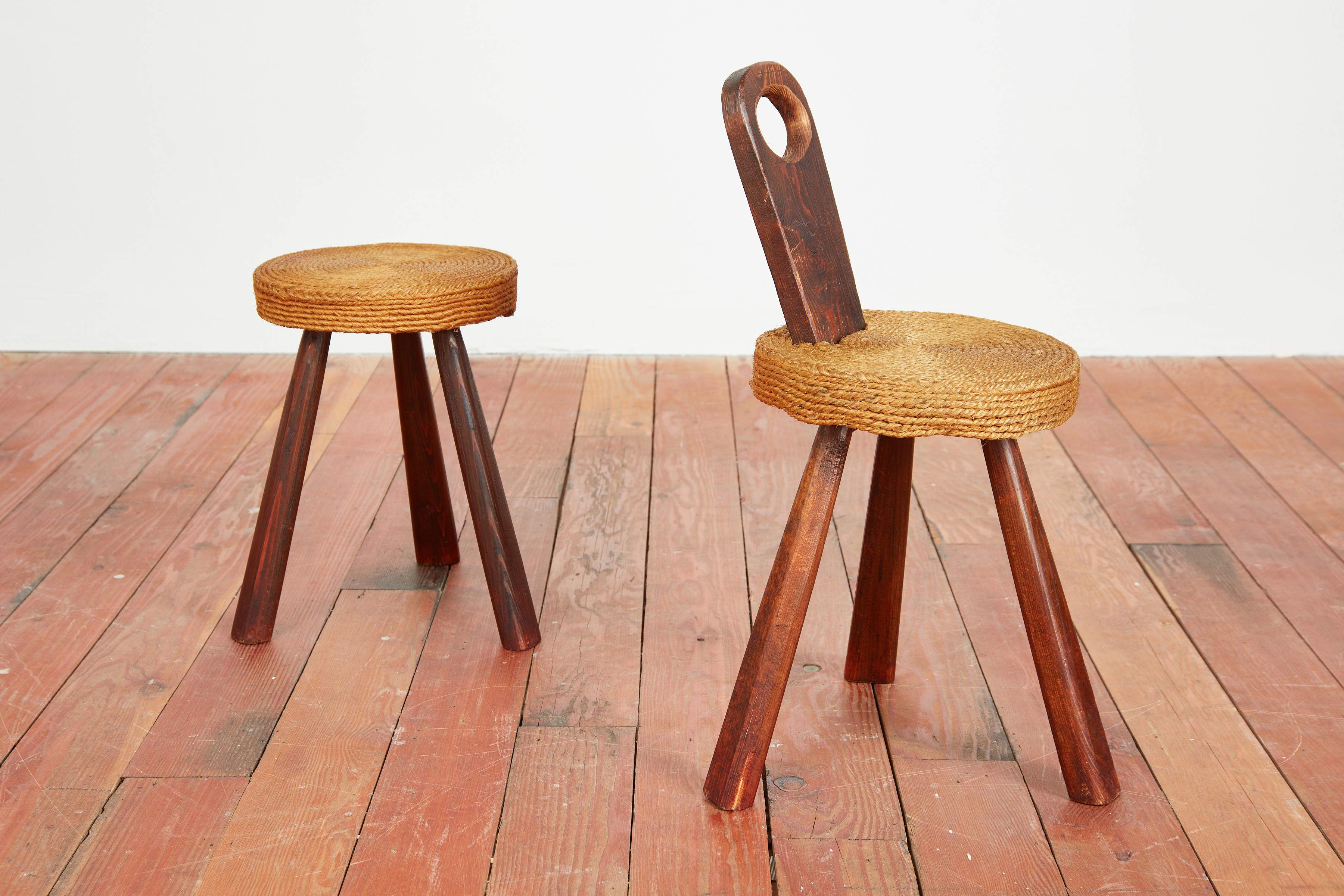 Mid-20th Century French Rope Stools  For Sale