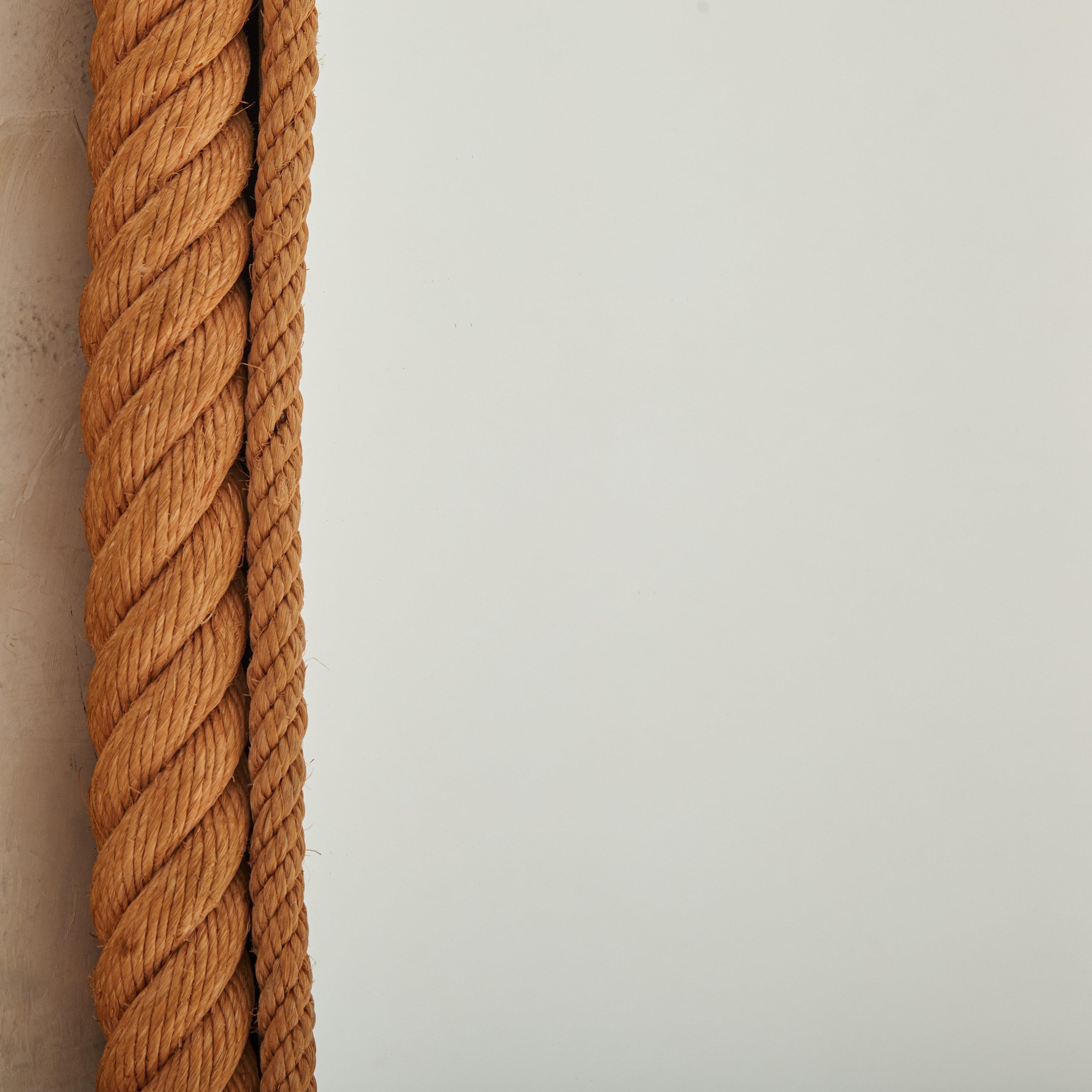 French Rope Wall Mirror Attributed to Adrien Audoux & Frida Minet, 1950s For Sale 1