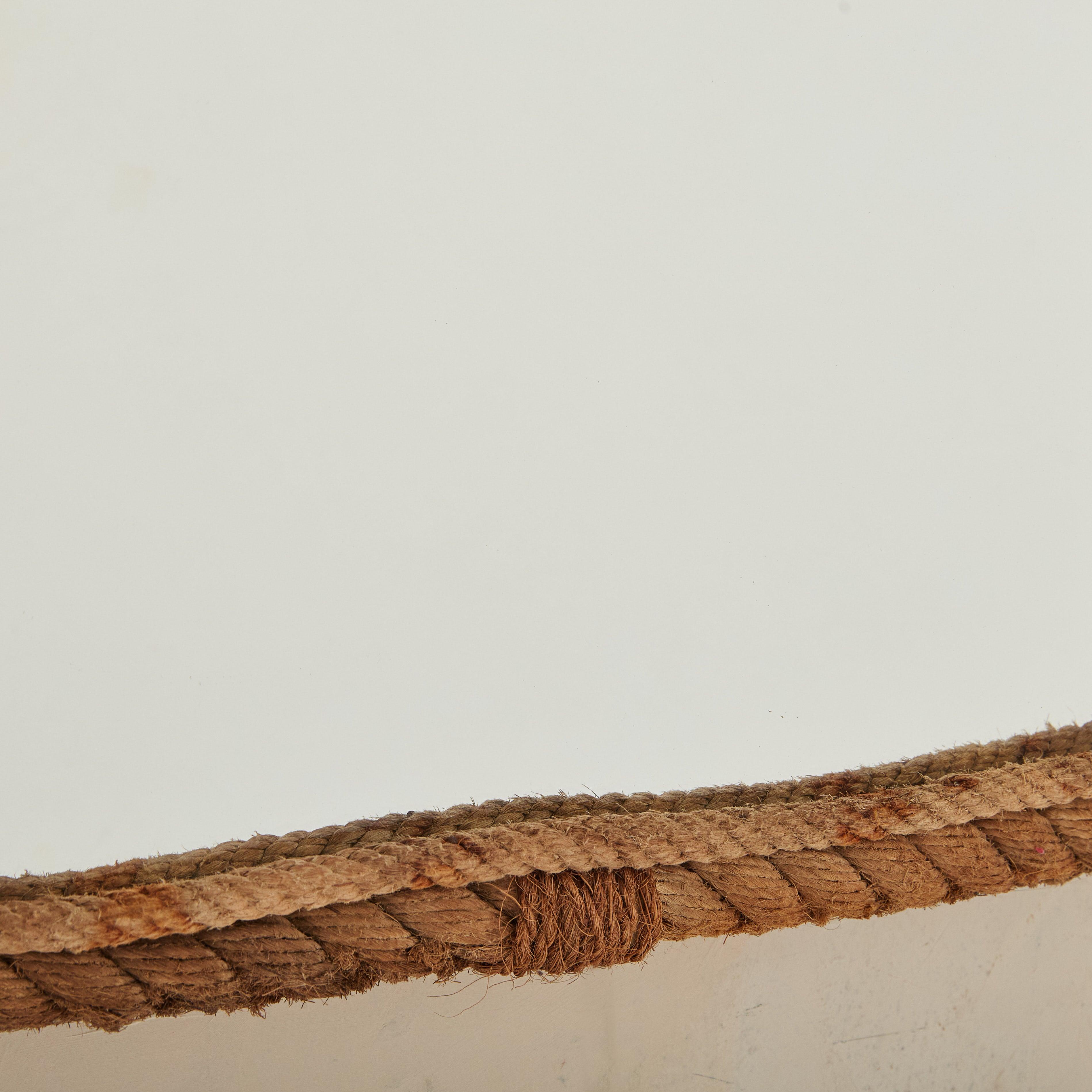 French Rope Wall Mirror Attributed to Adrien Audoux & Frida Minet, 1950s For Sale 2