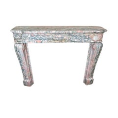 Antique French Rose de Norvege Marble Mantel