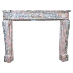Used French Rose de Norvege Marble Mantel