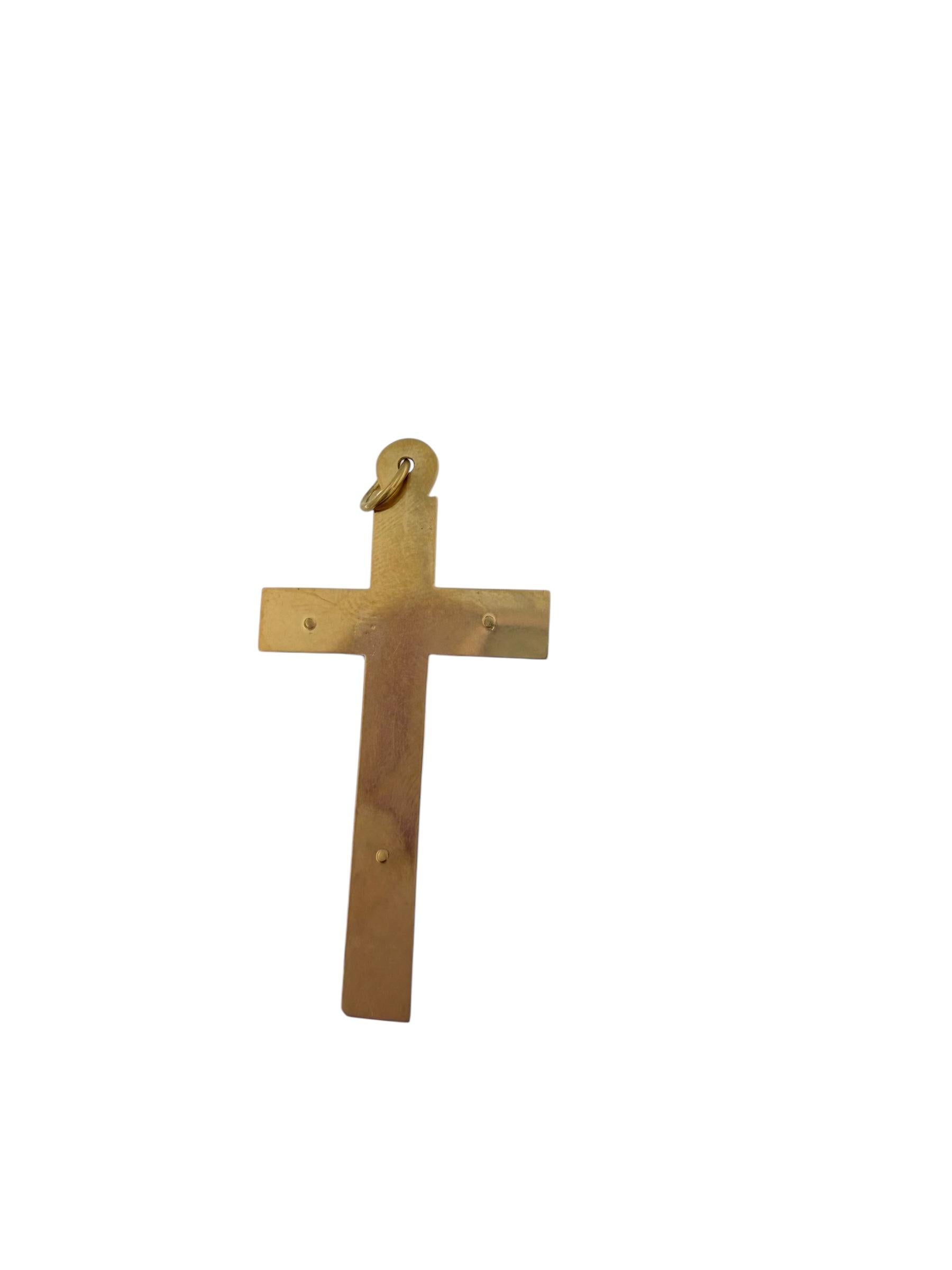 Crucifix français en or rose 14 carats Bon état - En vente à Esch sur Alzette, Esch-sur-Alzette