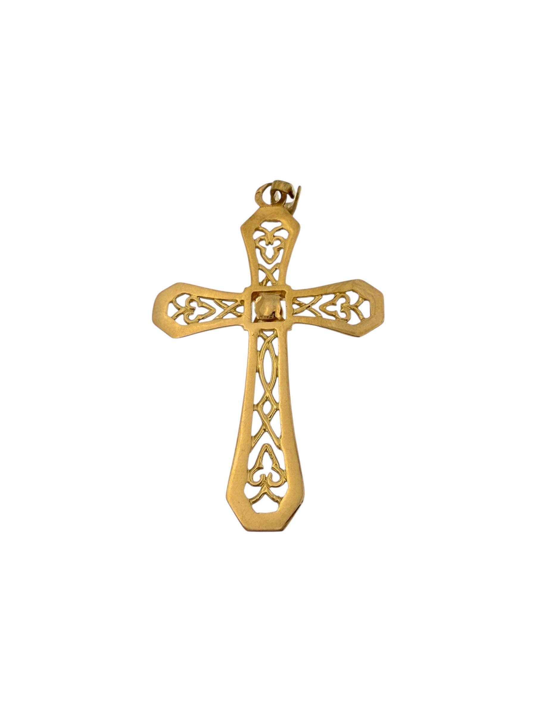 Croce francese in oro rosa 18 carati 