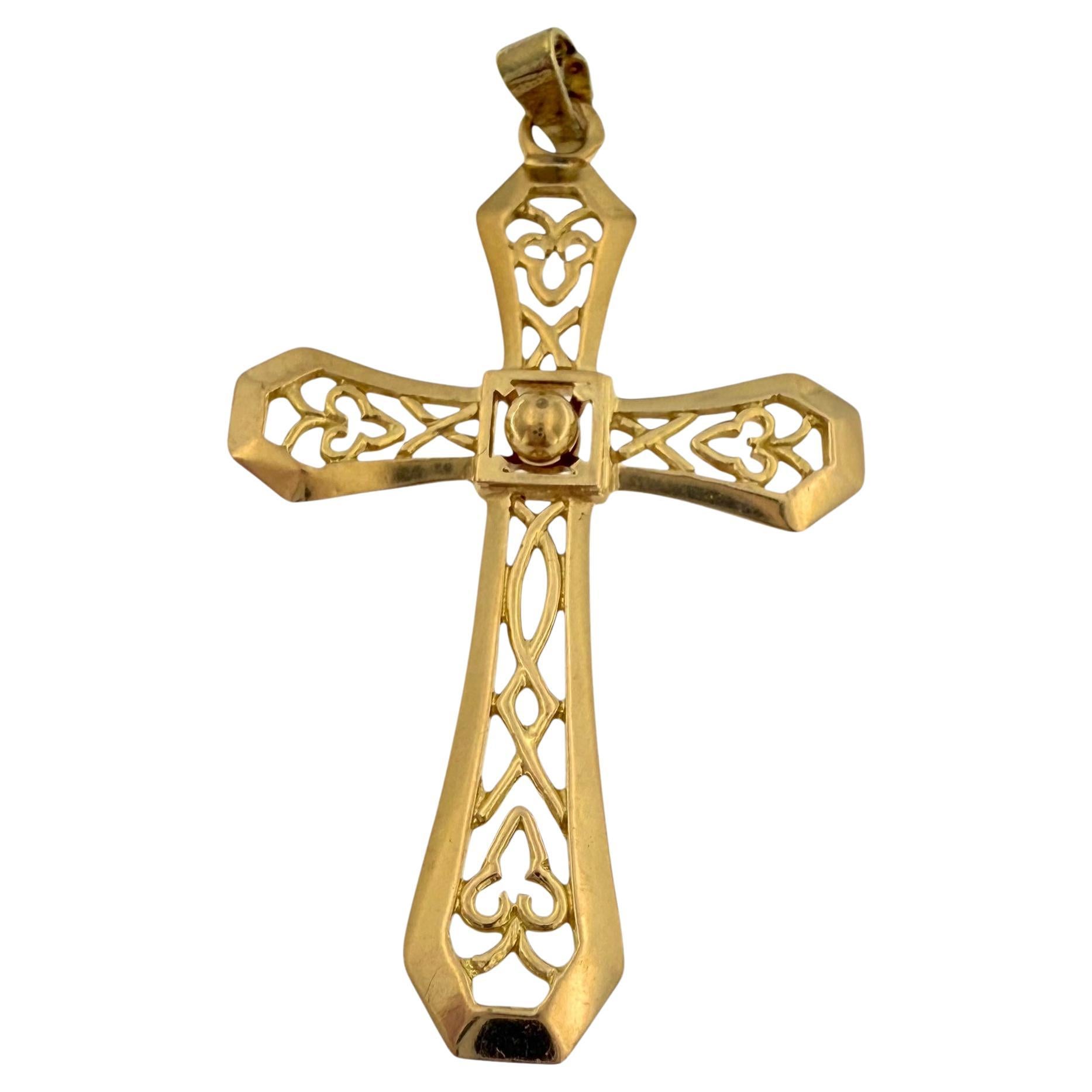 Croce francese in oro rosa 18 carati "Fleur de Lys