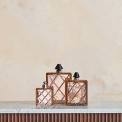 French Rose Gold Mirrored Glass Vanity Set, 1920s