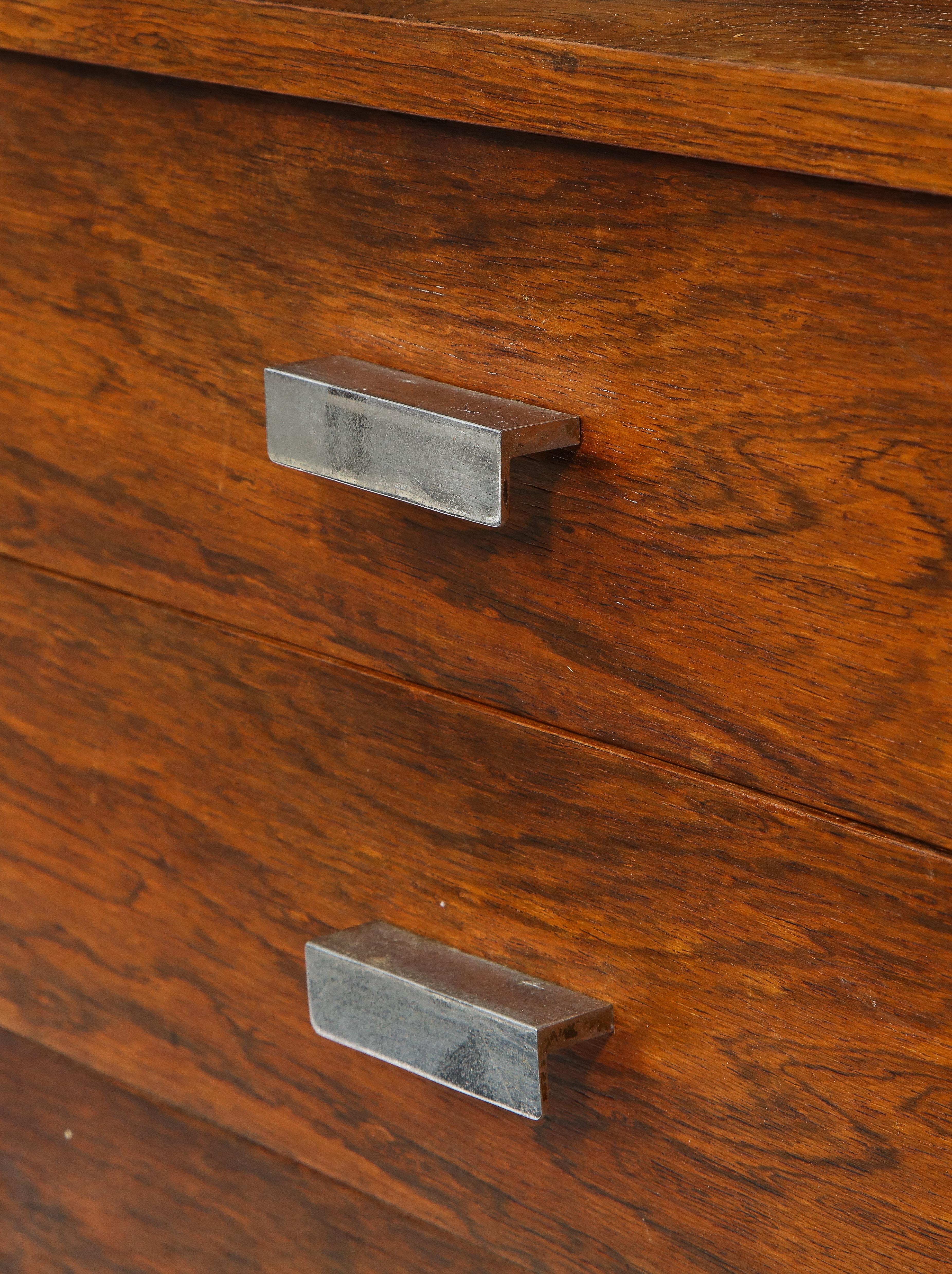 French Rosewood and Black Metal Desk, 1960s 1