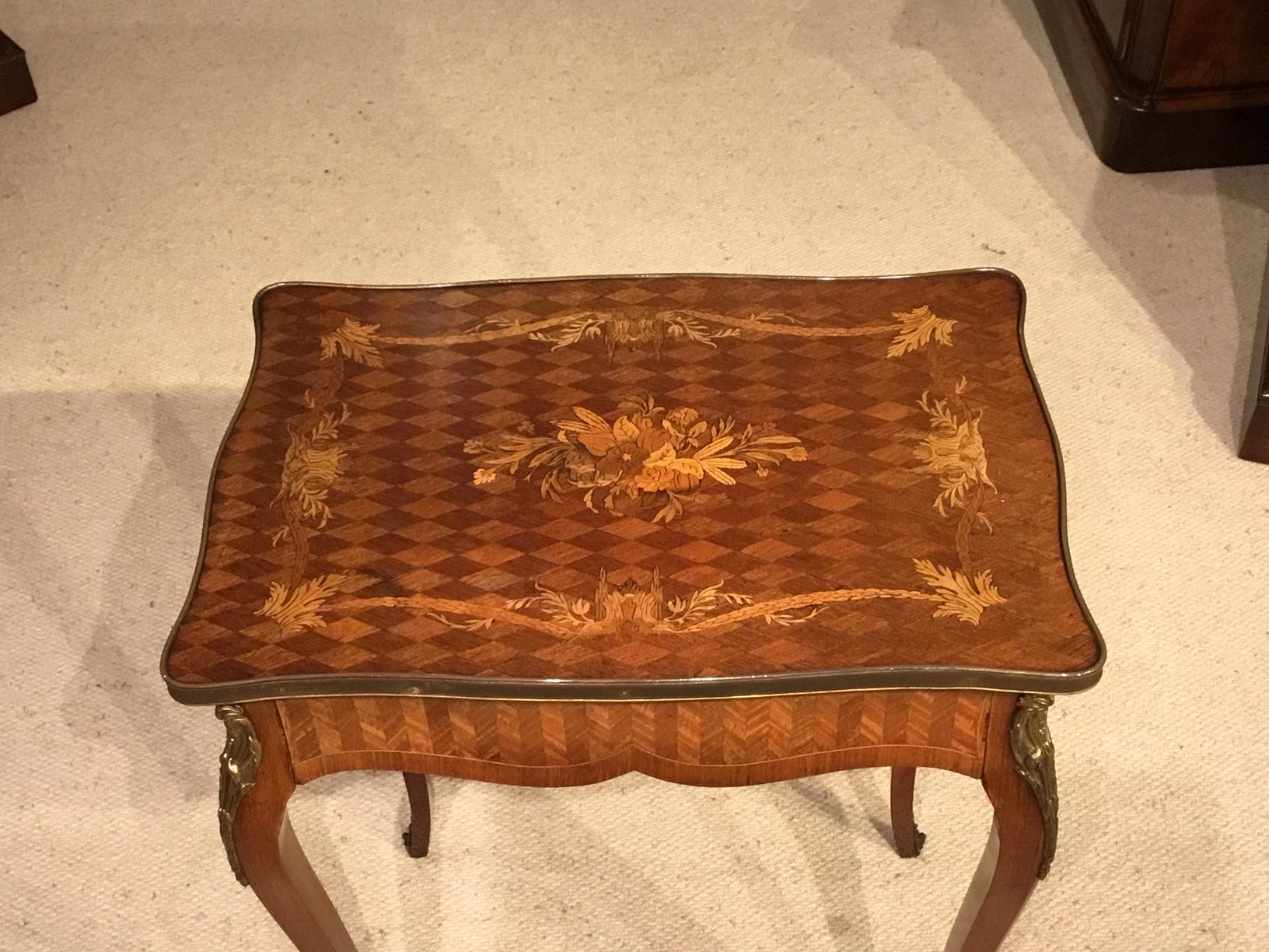  French Rosewood and Marquetry 19th Century Antique Side Table For Sale 10