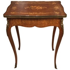  French Rosewood and Marquetry 19th Century Antique Side Table