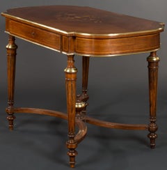 French Rosewood and Marquetry Center Table