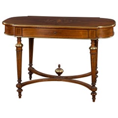 Antique French Rosewood and Marquetry Center Table