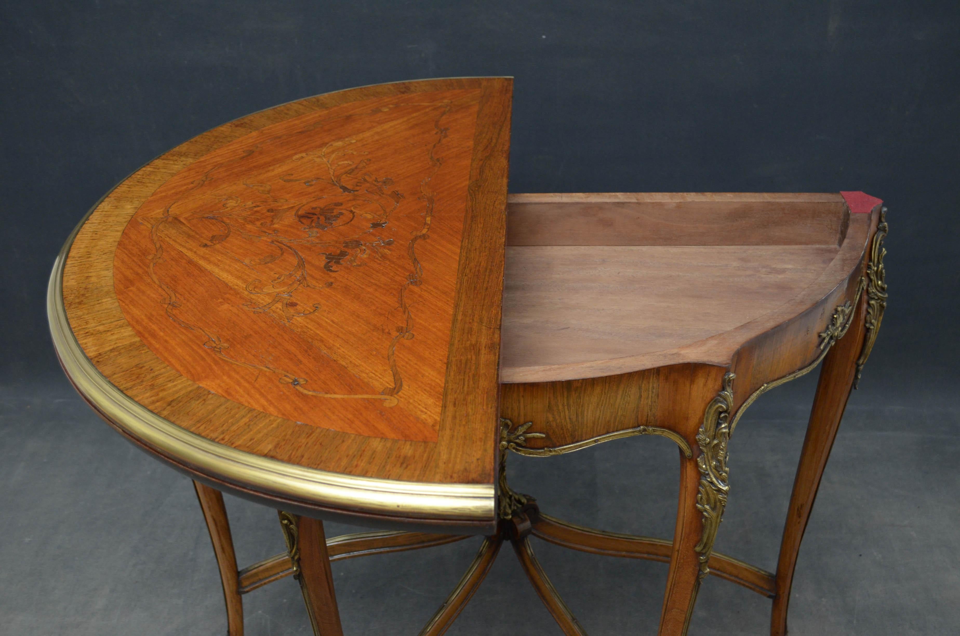 French Rosewood Card Table / Hall Table In Good Condition In Whaley Bridge, GB