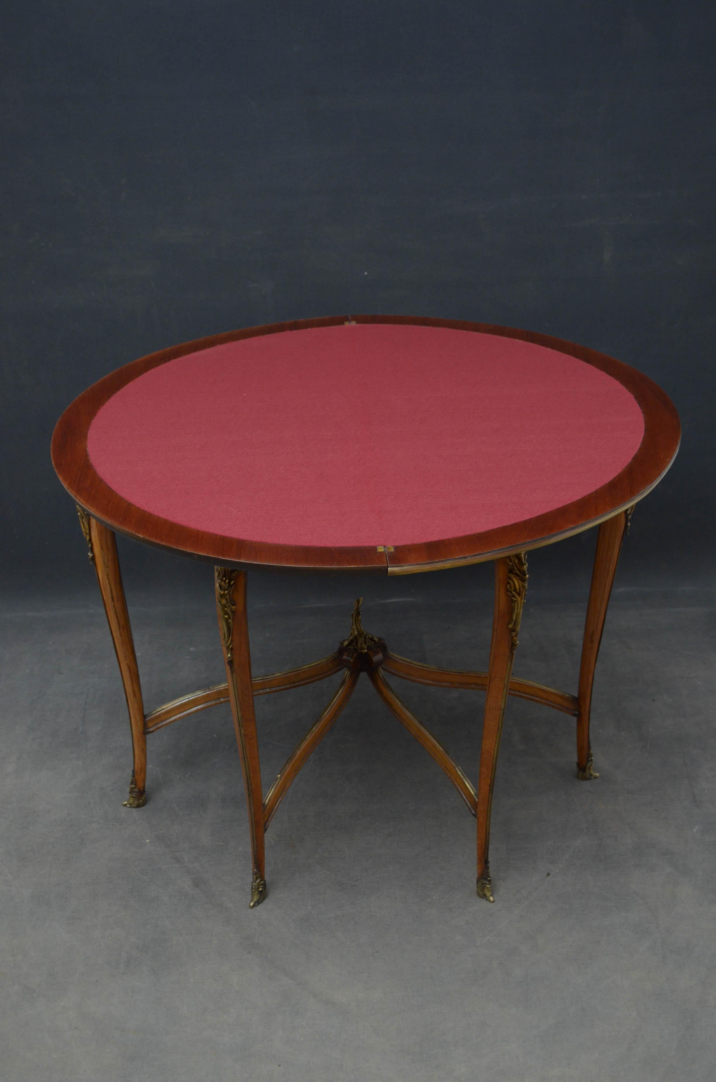 Late 19th Century French Rosewood Card Table / Hall Table