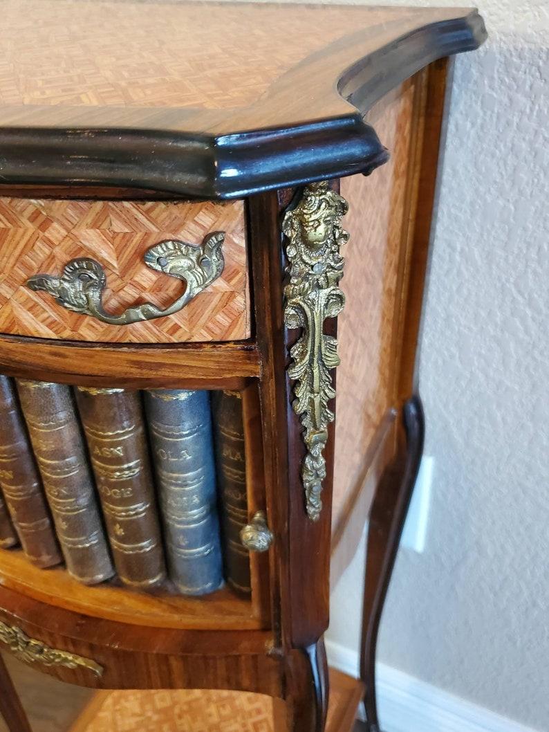 20th Century French Rosewood Faux Book Bedside Cabinet For Sale