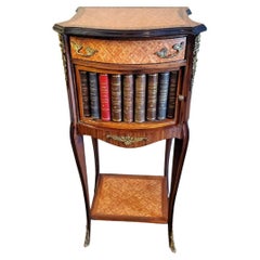 Vintage French Rosewood Faux Book Bedside Cabinet