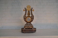French Rosewood, Lyre Shaped Clock