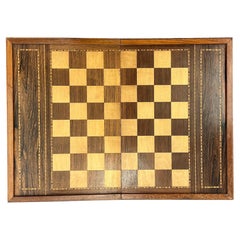 French Rosewood Marquetry Chess and Backgammon Games Box, Camard -Dimer, Paris
