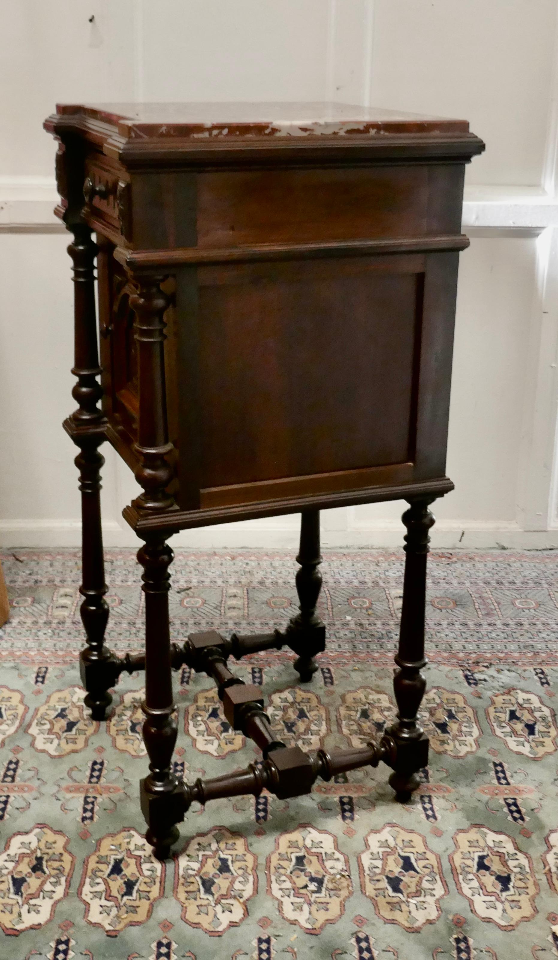 French Provincial French Rosewood Night Table or Side Cupboard For Sale