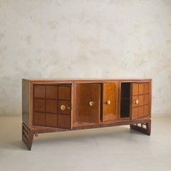 French Rosewood Sideboard with Brass Hardware, 1940s
