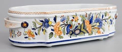 French Rouen Faience Jardiniere Cachepot Planter, circa 1950