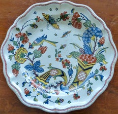 French Rouen Large Faïence Charger, Mid-18th Century