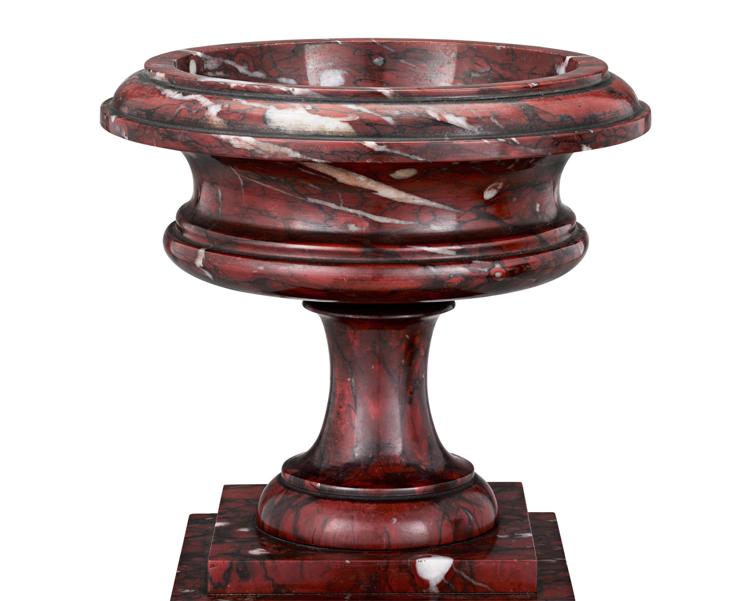 Louis XIV French Rouge Griott Marble Urns