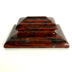 French Rouge Griotte Marble Paperweight, Late Empire Period, 1830–1840