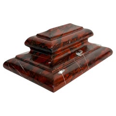 French Rouge Griotte Marble Paperweight, Late Empire Period, 1830–1840