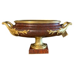 French rouge marble and bronze dore jardinere/centerpiece