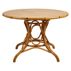 French Round Bamboo Dining Table 