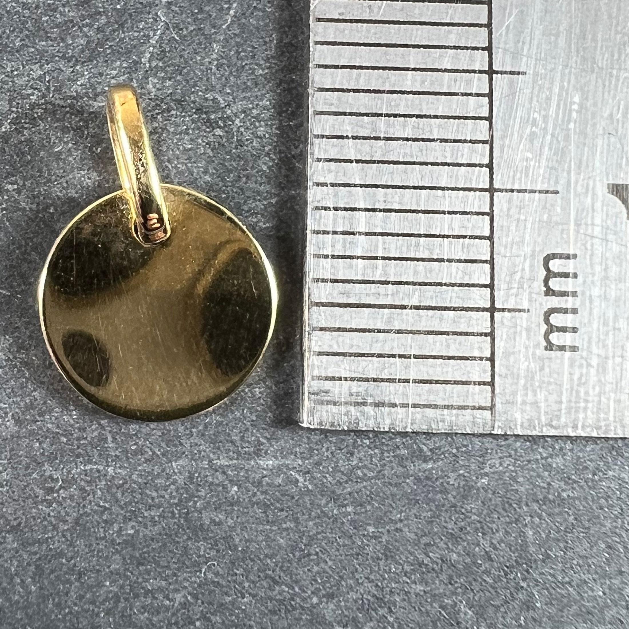 Pendentif Médaille en or jaune 18K, de forme ronde et de forme française en vente 6