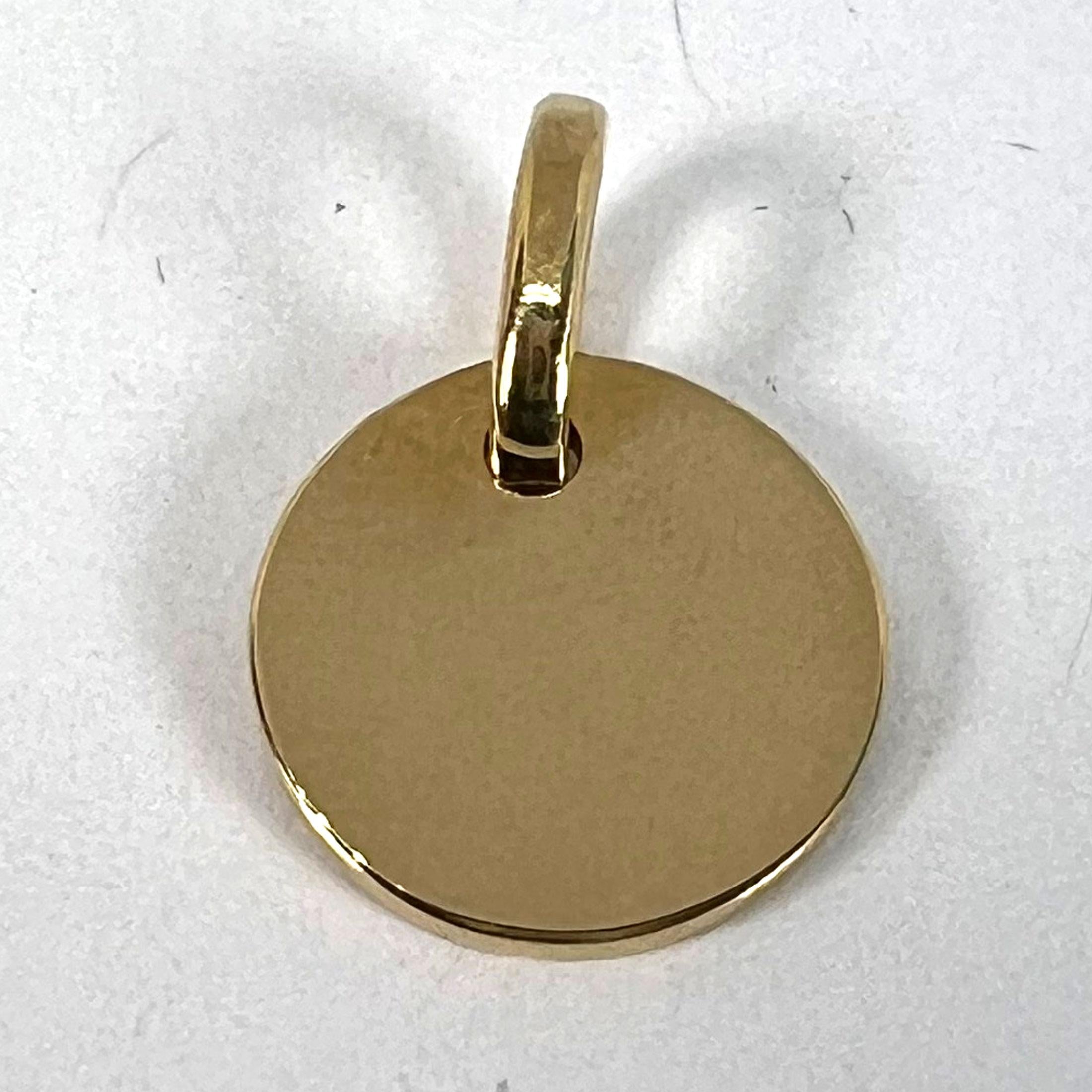 Pendentif Médaille en or jaune 18K, de forme ronde et de forme française en vente 9