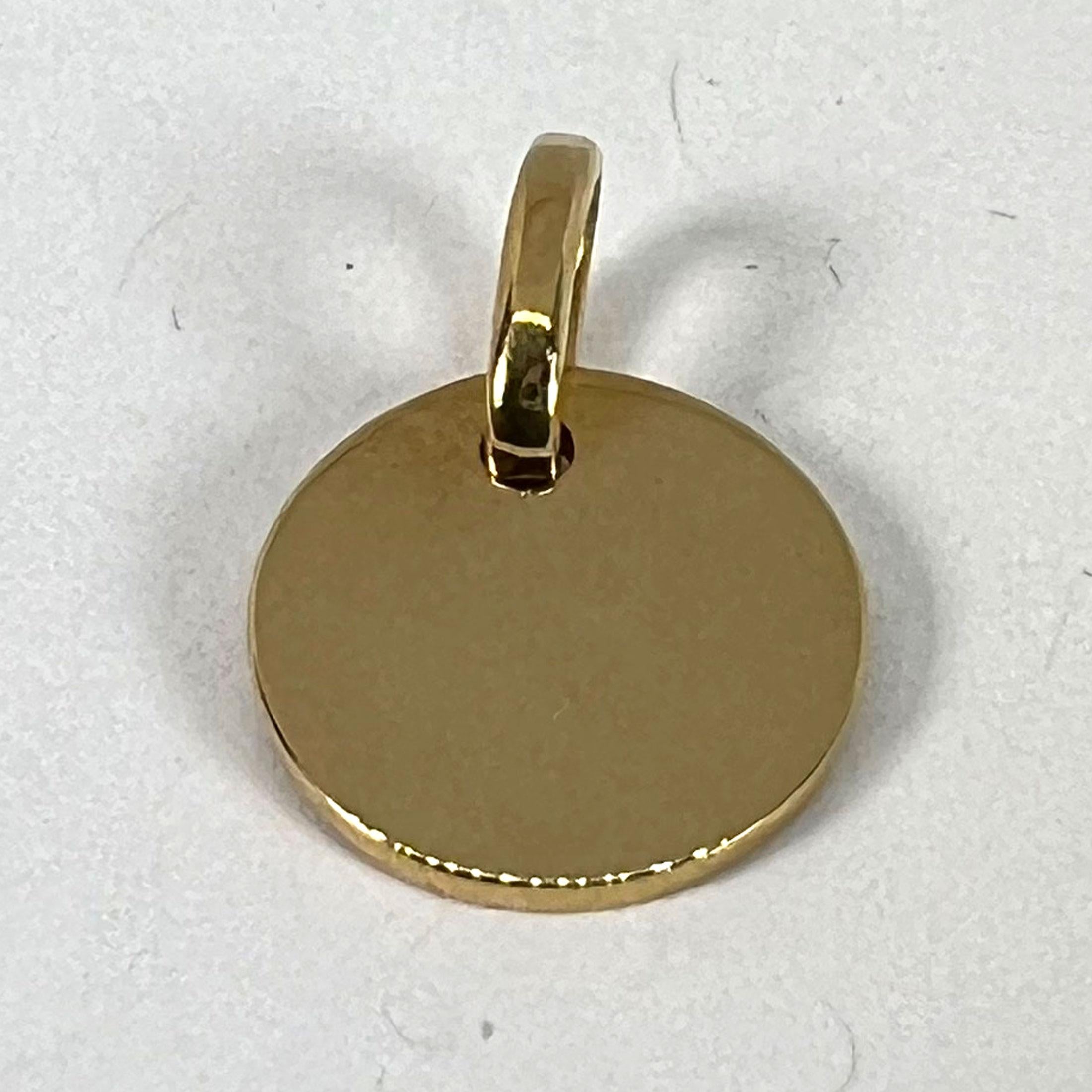 Pendentif Médaille en or jaune 18K, de forme ronde et de forme française en vente 10