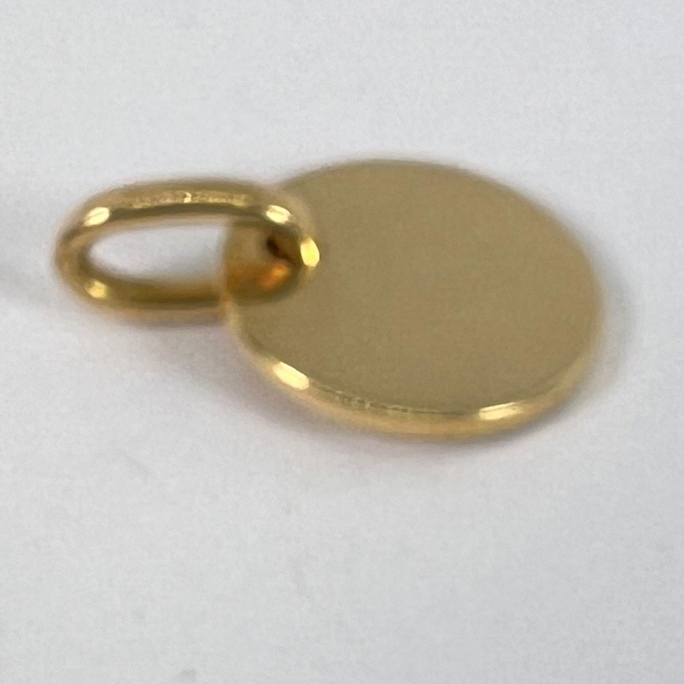 Pendentif Médaille en or jaune 18K, de forme ronde et de forme française en vente 11
