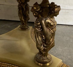 French Round Brass and Onyx Coffee Table