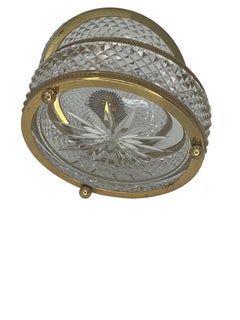 French Round Bronze Mounted Cut Crystal Box