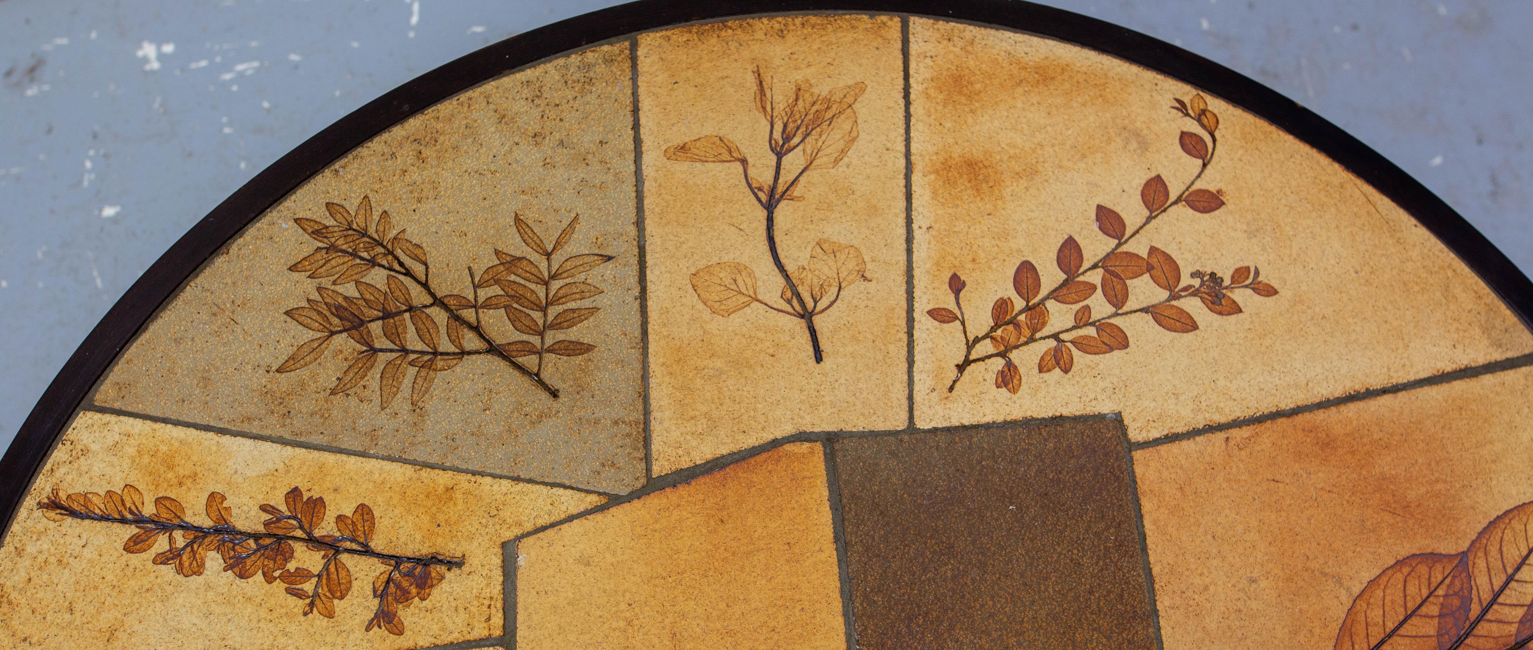 Table basse ronde en céramique de Vallauris signée Raymonde Leduc en vente 2
