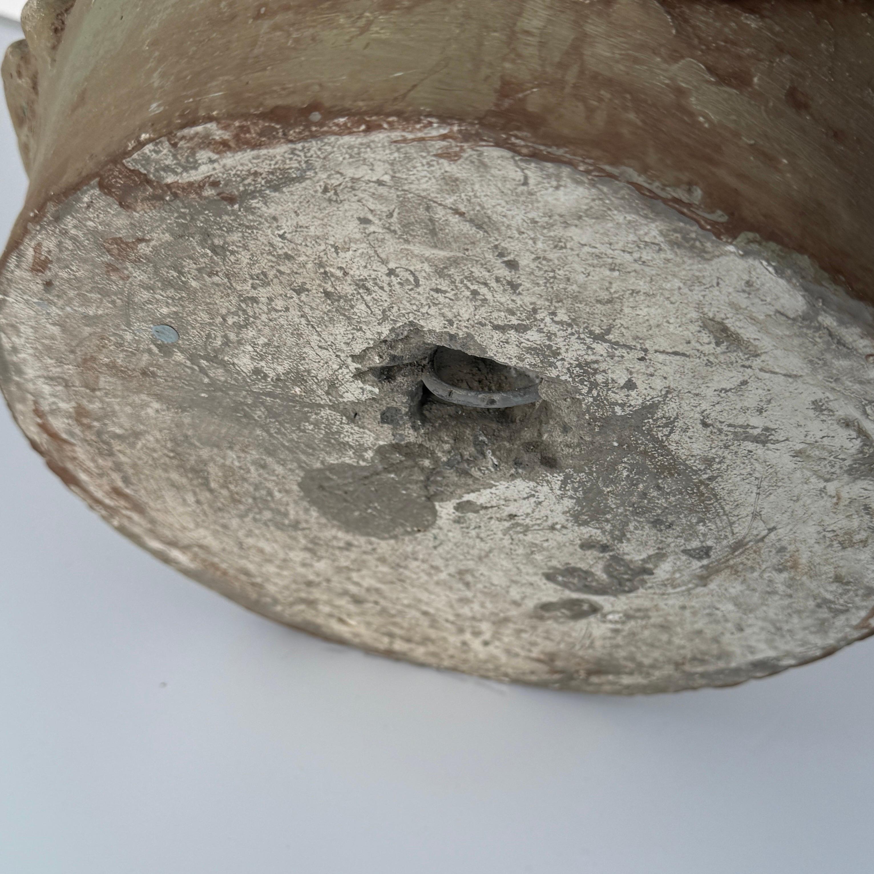 French Round Concrete Garden Fragment Wall Ornament For Sale 1
